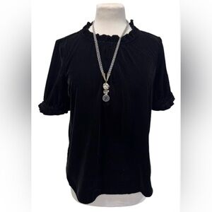 Elegant Size S Gap Black velvet Women's Top